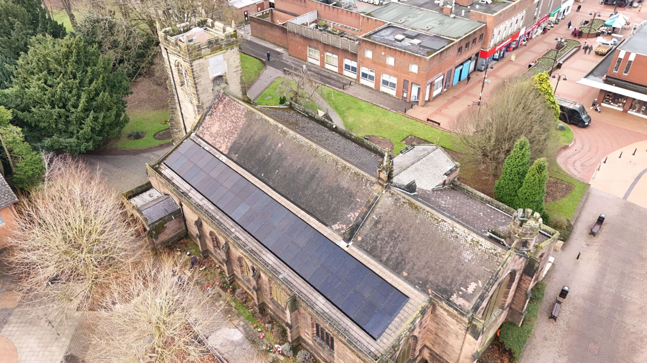 View of a church from above