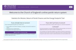 Parish Returns home screen