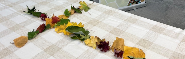 Cross made of leaves