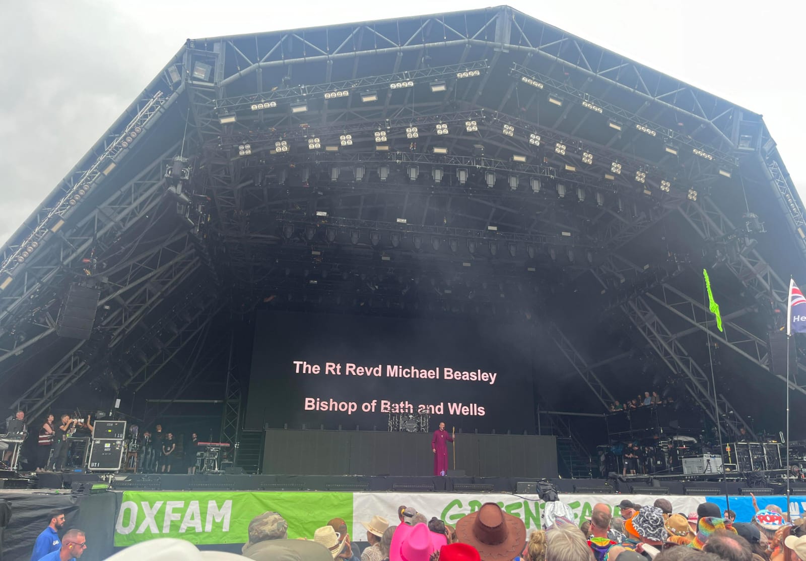 Bishop Michael on the Pyramid Stage at Glastonbury Festival