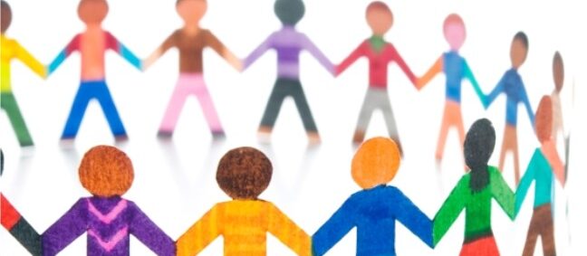 Paperchase of people holding hands